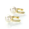 Boucles d'oreilles Huitan élégantes, Imitation de perles pour femmes, fête de mariage, couleur or, bonne qualité, bijoux de déclaration féminine