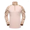 Men's T Shirts Camouflage Army Long Sleeve T-Shirts Soldiers Combat Clothing Uniform Camiseta Hombre 3XL Military Tactical Men Shirt