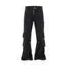 Men's Pants Locomotive Style Tie Washed Baggy Cargo Men And Women Streetwear Y2k Pantalones Hombre Black Overalls Oversized Trousers