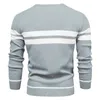 Suéter masculino suéter pulôver leher o pria pakaian kasual modis ramping hangat lengan panjang baju perca musim gugur untuk 230907