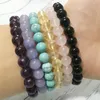 Strand MG0423 Designer Yoga Bracelet Set 8 Mm Yellow Crystal Balance Black Onyx Rose Quarz A Methyst Turquoises