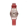 Montres-bracelets Marque Vintage Seau En Forme De Dames Montre Femmes Ceinture En Cuir Petit Cadran De Luxe Quartz Goutte