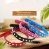 Dog Collars Small Cats Dogs Rivet PU Leather For Pet Accessories Puppy Necklace Chihuahua Supplies Personalized