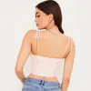 Débardeurs pour femmes Rose Cami Crop Top Femmes Sexy Cravate Épaule Mode Quotidienne Sortie Tenues Filles Vêtements Corset Streetwear Blouse Solide