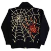 Men's Sweaters Women Vintage knitted sweater autumn winter pullover unisex Y2K Harajuku men oversized sweater black loose spider cartoon print 230907