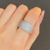 Solitaire Ring Huitan Paved CZ High Quality Silver Color Female Ring Simple Design Bling Bride Wedding Earrings Fancy Party Jewelry for Women 230907