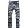 Jeans da uomo punk estivi Pantaloni in denim di cotone stampato Moda urbana Pantaloni casual a vita media per uomo Vaqueros de hombre285v