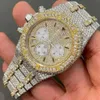 PAK1 2023Altro orologio da polso Sparkle Ice Out Pave Impostazione VVS Diamond Watch For Men Stainls Acciaio Materiale In FaZY8O5IBO