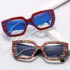 Lunettes de soleil surdimensionnées rectangulaires œil de chat rayé, lunettes optiques à jambes larges, monture pour dames, mode Anti-bleu pour ordinateur