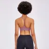 LL Flow Y-Shaped Back Yoga Bra with Chest Pad Soft Sports Bras Solid Color Racerback Bra Sexy Underwear Yoga Outfit