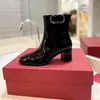 Nouveau Automne et Hiver Top Marque Créateur de Mode Pour Femmes Or V En Cuir Véritable Noir Bottes Martin Bottes À Manches Longues Bottes En Cuir Bottes 35-42