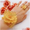 Conjuntos de jóias Dubai Gold Color Pulseira para Mulheres Africano Bangle Anel Etíope Nupcial Presentes de Noivado Partido Drop Delivery DHM9A