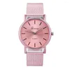 Relógios de pulso moda luxo rosa relógio de ouro para mulher high-end vida de vidro azul impermeável relógios distintos aço inoxidável montre femme