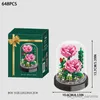 Blocos de flores em vaso blocos de construção modelo rosa crisântemo buquê jardins romântico diy montagem brinquedos meninas presentes r230907