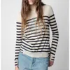 Zadig Voltaire Striped Cashmere 스웨터 여성 디자이너 겨울 따뜻한 knitweat