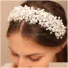 Hair Jewelry Bridal Tiara Headwear Pearl Crown Princess Pear Crystal Headband Accessories 230202 Drop Delivery Hairjewelry Dhcgf