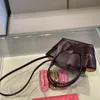 7A Äkta handväskor Luxury BVS Designer Botteg Vena väskor Grape Purple 29 One Handheld Straddle X4CCH