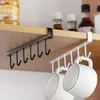 Organização de armazenamento de cozinha 6 ganchos para armário de cozinha pendurado suporte de copo prateleira colher toalha gadgets guarda-roupa ganchos cinto gravata 230907