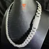 Test Wide Jewelry Pop Men's 20mm Diamond Solid Cuban Moissanite Chain Pass Hip Hop Silver Necklace VVS Uhoxu