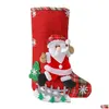 Dekoracje świąteczne Duże świąteczne pończochy worki do dekoracji worki do dekoracji Santa Tree Ornament Socks Party Materiały RRE15257 DROP HAY H DHAYS