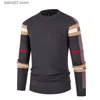 Herrtröjor Nya hösten vinter high end designer stickkläder män klassisk casual stripe pullover mens affärsmärke mjuka varma tröjor t230907