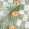 W dół płaszcz dziecięce swetry kardigany jesienne swobodne kratę nowonarodzone chłopiec guziki guziki w górę kurtki zimowe ciepłe znaki dla dzieci płaszcze R230905