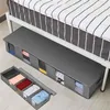 Non tissé sous le lit sac de rangement couette couverture vêtements bin boîte diviseur pliant placard organisateur vêtements conteneur grand 210914235O