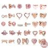 Hoop Earrings 925 Sterling Silver Rose Gold Series Charm Shiny Crown Bow Daisy Starfish Women's Exquisite Jewelry Gifts