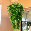 Flores decorativas parede pendurado simulação folhas de plástico videira guirlanda imitação realista artificial plantas verdes escritório varanda jardim