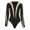 Dames jumpsuits rompertjes illusie lichaamsvormende bodysuit Catsuits dames sexy pure rompertjes eendelige kleding tule kostuum naakt nachtclub paaldansen 230907