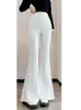 Calças femininas Mulheres Primavera Outono Grande Bell-bottoms Cor Sólida Casual Cintura Alta Stretch Plus Oversize D4625