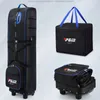 Golf çantaları pgm golf seyahat uçak çantaları tekerlek kayışları ile katlanabilir golf kulübü seyahat kapağı için golf havacılık çantası hkb009 230907