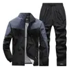 Men's Tracksuits Men Sportswear Set Tracksuit New Spring Autumn Suit Fashion Sweatsuit 2 Piece Jacket+Pants Male Jogging Clothing Asian Size x0907