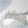 Hair Jewelry Luxury Cubic Zirconia Crown Crystal Bridal Tiaras Crowns Queen Princess Pageant Diadem Headband 210616 Drop Delivery Hai Dhax1