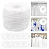 Curtain Accessories Roman Rings Shade Repair Parts Plastic Blinds White Sheer Curtains Pull Cord Kit