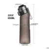 Bouteilles d'eau 650 ml tasse d'eau bouteille de sport aromatisée à l'air adaptée à la mode de remise en forme en plein air saveur de fruit parfumée livraison directe Dhdw3