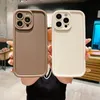 Fashion Soft TPU -fodral för iPhone 15 Pro Max 14 Plus 13 12 11 X XR XS 8 7 6 iPhone15 Solid Color Silicone Plaing Blank Mobiltelefonskydd Back Hud