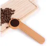 Träkaffe Scoops Coffeeware Kitchen Dining Bar Home Garden Design Scoop med väskeklipp matsked fast bok trä mätning av böna
