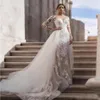 Designer Arabische Elegante Kant Bruid Jurken Saudi Dubai Formele Mermaid Mariage Bruidsjurken Afrikaanse Vestido de noiva 2021252J