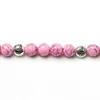 Pink Howlite Stone Healing Chakra 108 Prayer Beads Mala Bracelet Women Jewelry Wrist OM Buddhist Buddha Charm Bracelets224k