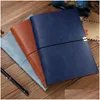 Notepads Partihandel A6 A5 Leather Notebook Diary Journal Note Book Spiral Soft er Business Office Notepad Planner 6 Ring Binder Refilla Dhknd