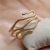 Bangle Fashion Chic Egypten Cleopatra Swirl Snake Butterfly Leaf Arm Manschett Armband Öppet manschett Bangle Armband för kvinnor Gift 230907