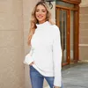 Pulls pour femmes épais chaud femmes col montant pull à manches longues pull mince tricot tops automne hiver torsions modèle chemise inférieure douce