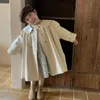Пуховое пальто, детское пальто, осень 2023, новая модная куртка для девочек, длинное пальто, полноценная повседневная свободная ветровка, пальто R230905