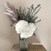 Grandes fleurs décoratives d'hortensia éternelle, Bouquet de mariée séché, décoration de maison, pièce maîtresse de fête