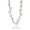 Chaînes E0BE Bohemian Tissé à la main Collier de perles colorées Été Intéressant Collier rond adapté à la femme