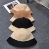 Cappelli a tesa larga lavorati a maglia invernali Cappello in lana misto Donna uomo marrone beige cappelli spessi e caldi di alta qualità