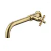 Bathroom Sink Faucets Art Style Faucet Wall Type Brass Lengthened Single Cold Water Tap Basin Toilet 1/2 Inch Tapware Accessories