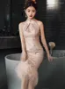 Roupas étnicas Estilo Chinês Melhorado Cheongsam Casamento Manhã Vestido Noiva Brinde Vestido High-End Sense Atmosférico