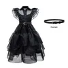 Costume à thème mercredi Addams Cosplay pour fille Costume robes pour enfants filles maille robes de soirée Costumes de carnaval 3-10 ans 230907